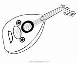 Mandolin Musical Instrument Coloring Page For Kids  Free sketch template