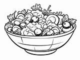 Tasty Salad Coloring Sheet  Page sketch template