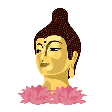 Buddha Purnima Gautam Face With Lotus Vector, Buddha Face With Lotus, Buddha Purnima Theme ...