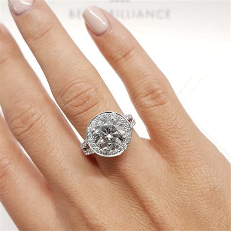 The Camilla Engagement Ring - 2.75 CARAT ROUND BRILLIANT CUT HALO Diam ...