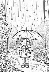 rain coloring – Color My Pages sketch template
