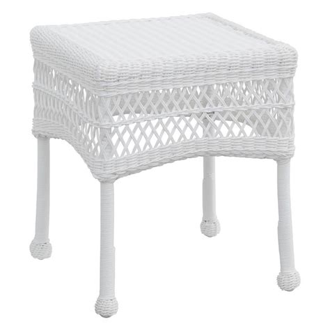 WICKER END TABLE WHITE WCKTOP | Furniture, Home, Diy modern furniture