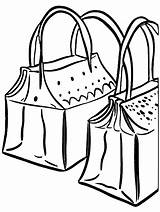 Fancy Shopping Bags Coloring Page · Creative Fabrica sketch template