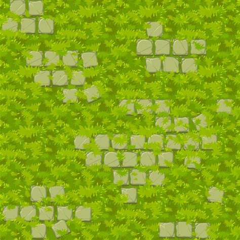 Premium Vector | Seamless grass texture with old stone tiles