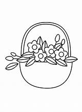 Flower Basket Coloring Pages Printable For Free Download sketch template