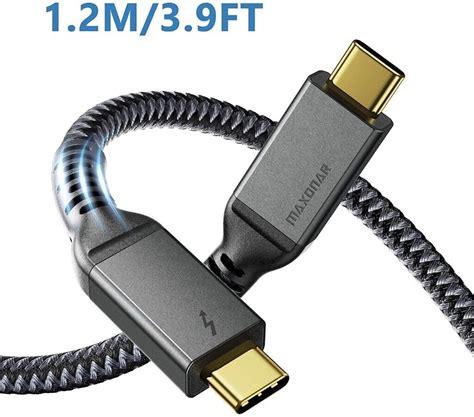 NEW Thunderbolt 3 Cable(1.2M/3.93Ft) Maxonar TB3 Certified USB C 4.0 Cable 40Gbps Data Transfer ...