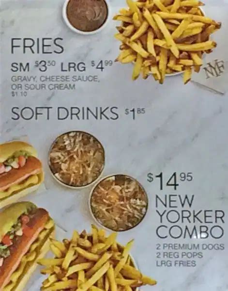 Menu at New York Fries fast food, Brampton, 499 Main St S Unit 184-H