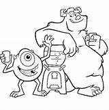 Monster Inc Coloring Pages Mike Sally And Other monsters sketch template