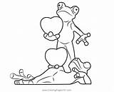 Frogs Pair Celebrate Valentines Day Coloring Page For Kids  Free sketch template