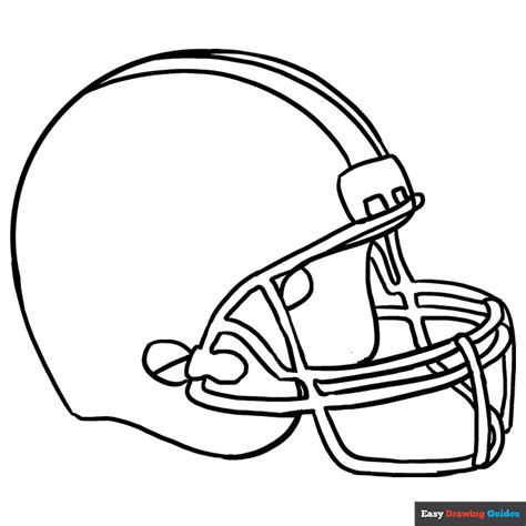 Football Helmet Coloring Page | Easy Drawing Guides