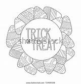 Candy corn Vector coloring Page Trick Or Treat Greeting Card  sketch template