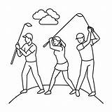 Premium Vector  Golfer Coloring Pages For coloring Book sketch template