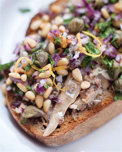 Sardines on toast with pine nuts and capers recipe – Recipe