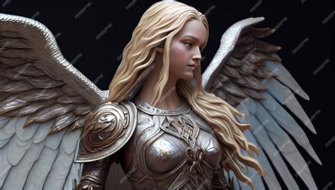 Premium Photo | White female angel warrior