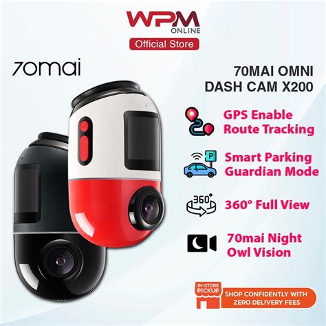 70mai Omni X200 Dash Cam 360° Full View 4G GPS AI Parking Surveillance Night Vision ADS Voice ...