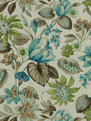 Turquoise Floral Upholstery Fabric Modern by PopDecorFabrics | Floral upholstery fabric, Floral ...