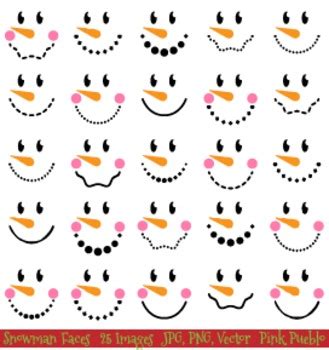 Snowman Faces Christmas Clipart Clip Art, Snowman Christmas Clip Art Clipart