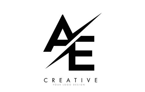 AE A E Letter Logo Design with a Creative Cut. 5040935 Vector Art at ...