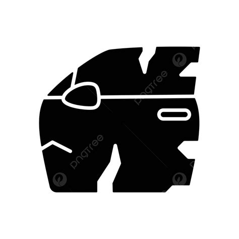 Broken Car Door Black Glyph Icon Destruction Flat Solid Vector, Destruction, Flat, Solid PNG and ...
