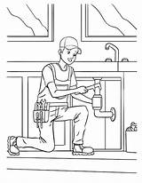 Premium Vector  Plumber Coloring Page For Kids sketch template