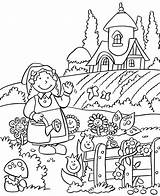 Flower garden coloring Pages To Download And Print For Free sketch template