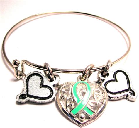 Lymphoma Lime Green Awareness Ribbon Bangle Charm Bracelet - Etsy