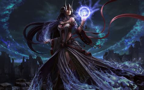 witch fantasy occult dark art artwork magic wizard mage sorcerer women ...