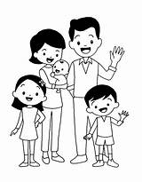Simple Family Drawing Coloring Page Free Printable PDF sketch template