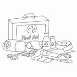 First Aid Kit Coloring Page Pages sketch template