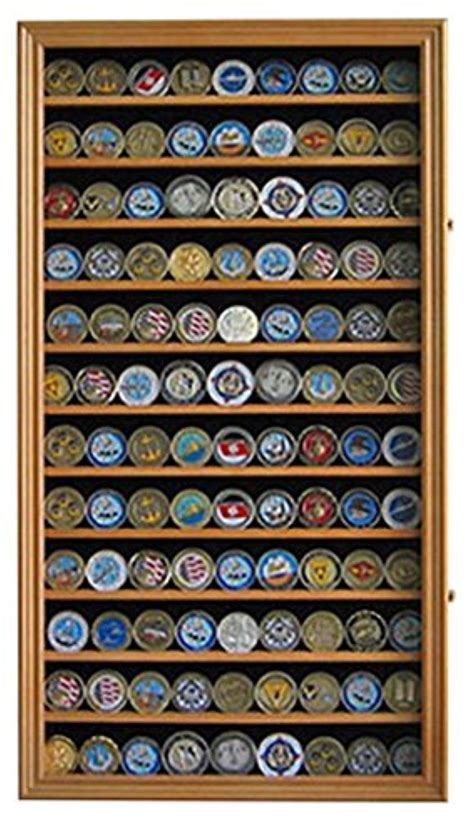 Online Store: Large Military Challenge Coin Poker Chip Display Case Cabinet Rack-Oak Finish ...