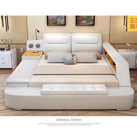 Modern Luxurious Tufted Upholstered Queen & King Platform Bed Leather ...