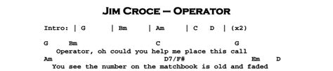 Jim Croce - Operator | Guitar Lesson, Tab & Chords | Jerry's Guitar Bar