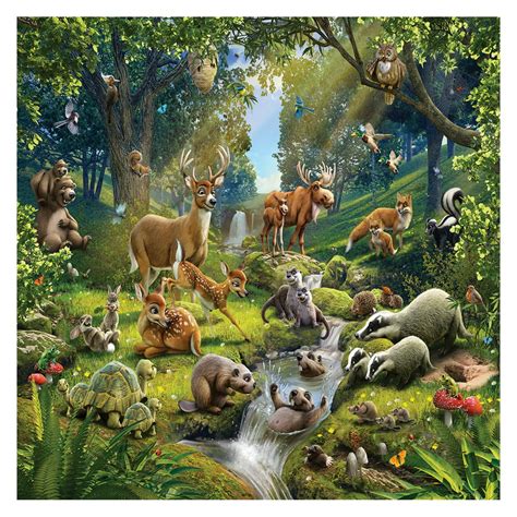 Walltastic Animals Of The Forest Wall Mural - Walmart.com - Walmart.com