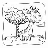 Giraffe black And White Coloring Book Or Coloring Page For Kids  sketch template