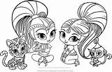 Shimmer And Shine coloring Page sketch template