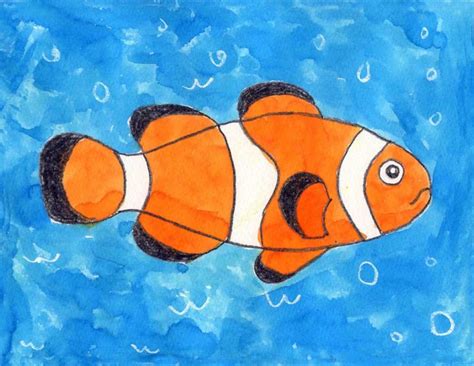 Clownfish Non Cartoon Easy Fish Coloring Page - East Wrible