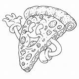 Premium Vector  Coloring Illustration Of cartoon Happy pizza sketch template