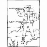 Hunter Shooting Coloring Sheet sketch template