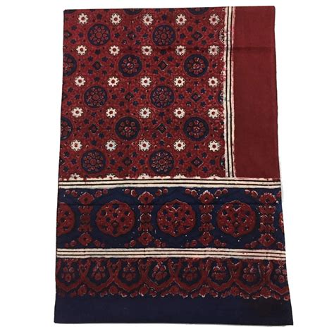 Premium Block Printed(Hand print) Ajrak with natural dyes. Buy Online.