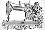 Dibujos Para Colorear Adultos Máquina De coser Estilo Mandala  sketch template