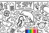 I Spy Ocean Animals Coloring Page Printable Download Colouring  sketch template