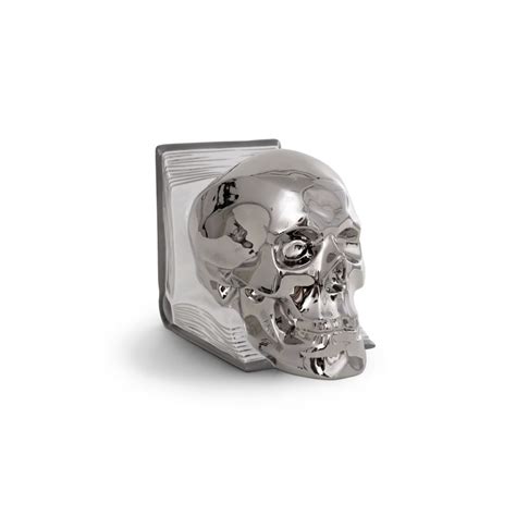 Skull Bookend Platinum Figurine - Herend Canada