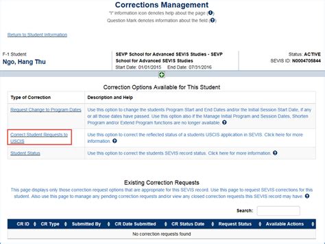 Correct SEVIS Status of USCIS Request | Study in the States