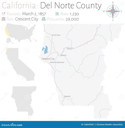 California - Del Norte County Map Cartoon Vector | CartoonDealer.com ...