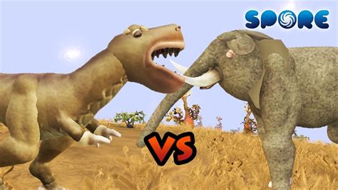 T-Rex vs Elephant | Dino vs Animal [S1E1] | SPORE - YouTube