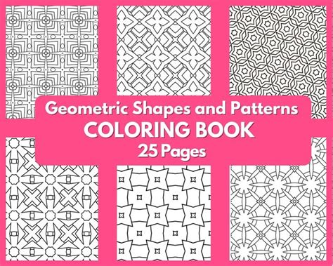 geometric shapes and patterns coloring book 25 pages