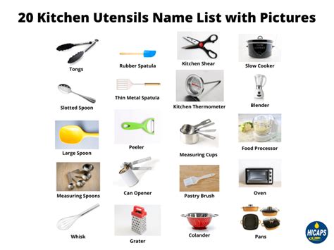 Kitchen Items List With Name | Dandk Organizer