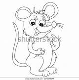 Cute Cartoon Mouse Coloring Page Kids Stock Vector Royalty Free  sketch template