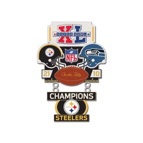 Super Bowl XL (40) Steelers vs. Seahawks Champion Lapel Pin - Sunset Key Chains