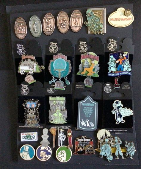 Disney haunted mansion pins Older retired Imagineering cast lanyard ...